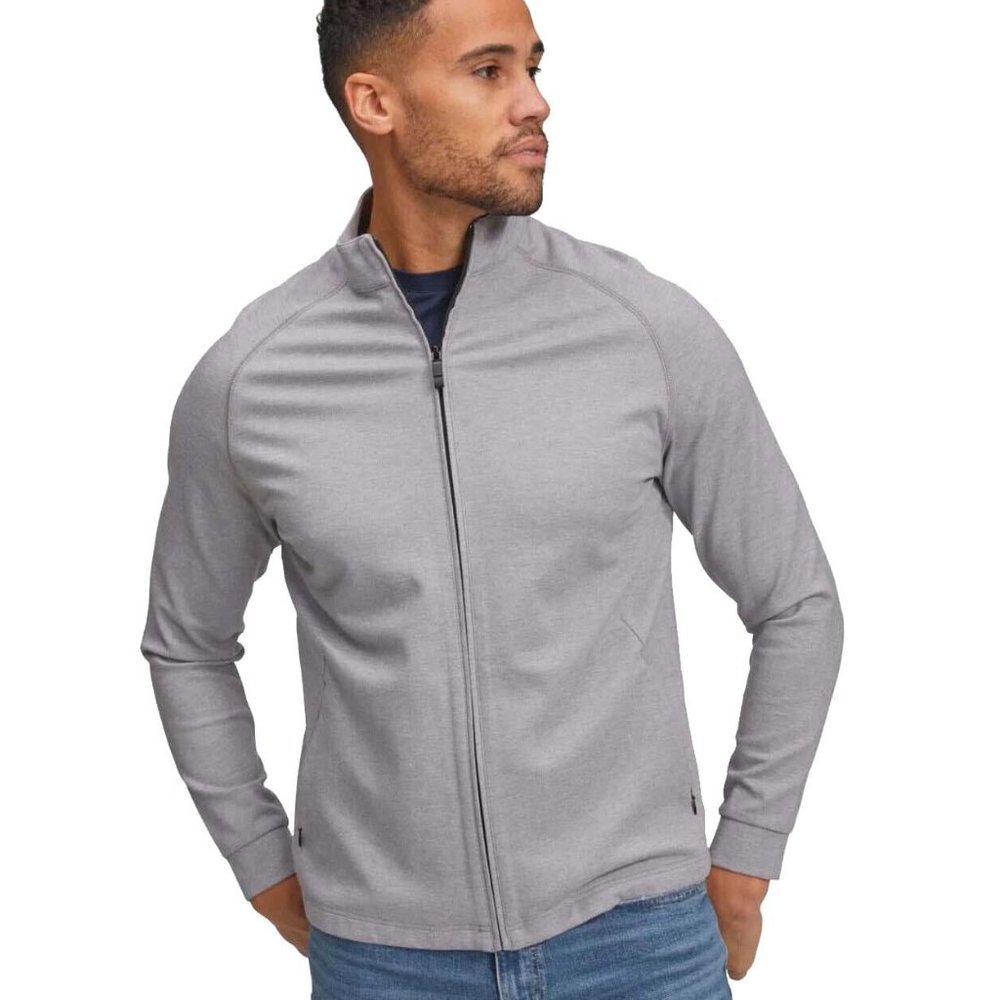 NWT Mizzen + Main Men's Steel Gray Heather Proflex Full Zip Jacket XXL